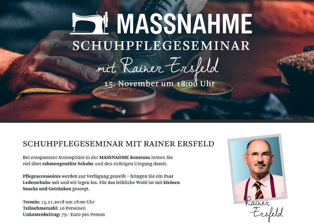 Schuhpflegeseminar mit Rainer Ersfeld und Burgol