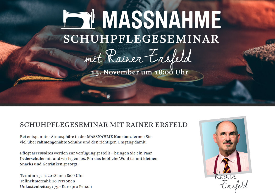 Das Schuhpflegeseminar bei der Massnahme in Konstanz mit Burgol